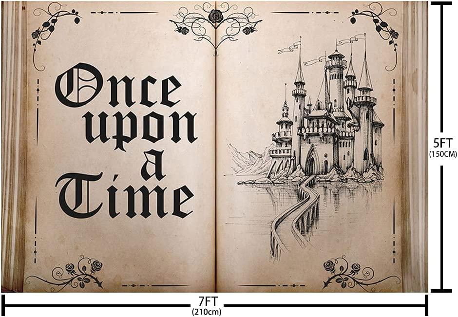 Fairy Tale Books Backdrop Old Opening Book Once Upon a Time Ancient Castle Princess Romantic Story Photo Background - Decotree.co Online Shop
