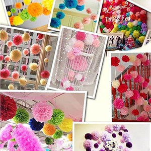Paper Pom Poms Color Tissue Flowers Hanging Paper Fans Celebration Wedding Birthday Party Halloween Christmas Outdoor Decoration-Set of 20 - Decotree.co Online Shop