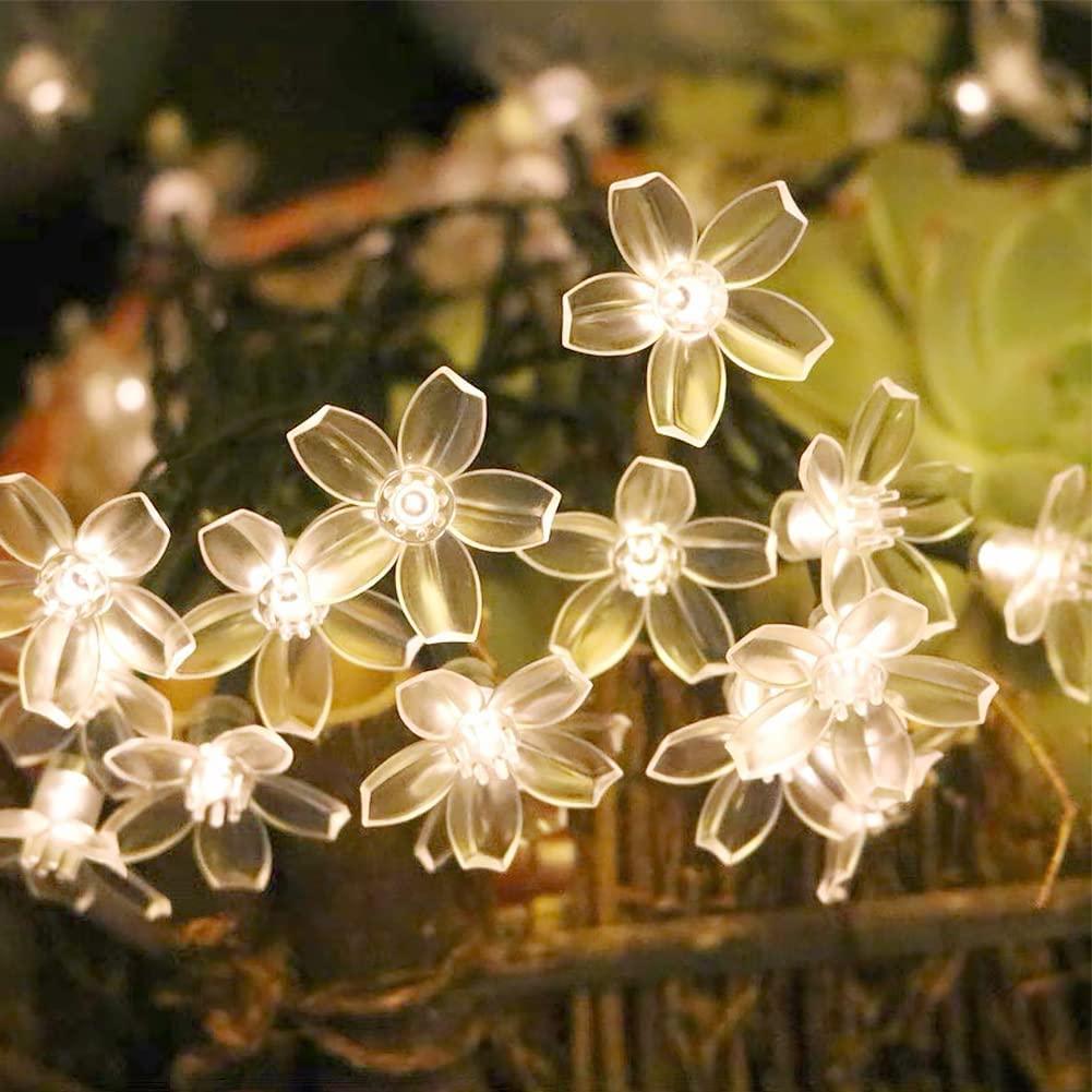 Flower String Lights,Fairy Sakura String Lights Cherry Blossom Lights 10FT Set of 20 LED for Garden Wedding - Decotree.co Online Shop