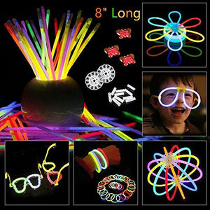 467Pcs Glow Sticks Glow Party Favors for Kids/Adults: 200 Glowsticks Party Packs 7 colors & Connectors for Glow Necklace, Flower Balls, Luminous Glasses and Triple/Butterfly Bracelets - Decotree.co Online Shop
