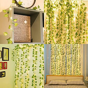 10pcs Fake Ivy, Artificial Ivy Garland Fake Vines, Silk Leaves Greenery Hanging Plants for Bedroom Garden Home Wedding Wall Decor, 76 Feet - Decotree.co Online Shop