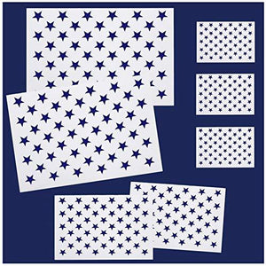 7 Pieces American Flag 50 Stars Stencil Template for Painting on Wood, Fabric, Paper, Airbrush - Decotree.co Online Shop