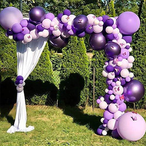 Purple Balloon Kit 136PCS 18In 12In 5In Purple Macaron Purple Metallic Purple Balloon Arch Garland - Decotree.co Online Shop