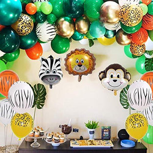 Jungle Safari Theme Party Balloon Garland Kit, 151 Pack Balloons for Birthday Party - Decotree.co Online Shop
