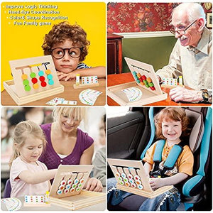 Montessori Learning Toys Slide Puzzle Color & Shape Matching Brain Teasers Logic Game Preschool Educational Wooden Toys for Kids Boys Girls Age 3 4 5 6 7 Years Old Travel Toys Birthday Gift - Decotree.co Online Shop