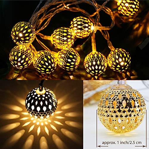 40 LED Globe String Lights, Halloween Decorations Golden Moroccan Hanging Lights for Bedroom, Party, Wedding, Christmas Tree - Decotree.co Online Shop