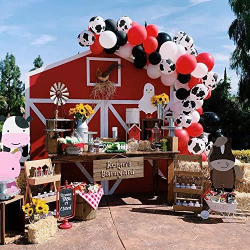 105pcs Balloon Garland Arch Kit, 12inch Cow Printed Balloons, White Black Red Yellow Balloons Kid’s Birthday Party Supplies - Decotree.co Online Shop