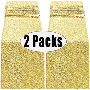2packs 12 x 108 inch Glitter Gold Sequin Table Runner for Birthday Wedding Engagement - Decotree.co Online Shop