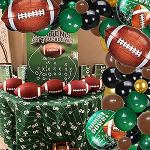 Football Party Balloon Garland Kit, 104 Pcs Black Gold Green Brown Balloons Arch Football Shaped Foil Balloons for Football Theme Party Super Sunday Touchdown Party Decoration - Decotree.co Online Shop