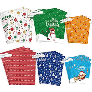 Christmas Gift Bags 32pcs Assorted Wrapping Bags with Drawstrings Squared Bottom in 4 Sizes - Decotree.co Online Shop