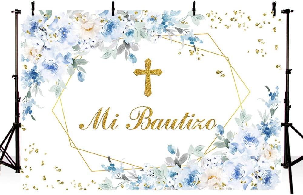 Mi Bautizo Backdrop Mexican Baptism Party Decorations God Bless Boy First Holy Communion Banner - Decotree.co Online Shop