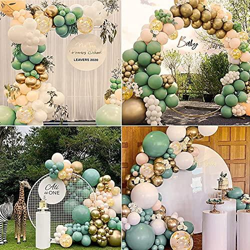 117 pcs Green White Gold Balloon Arch Kit for Birthday Party Decorations - Decotree.co Online Shop