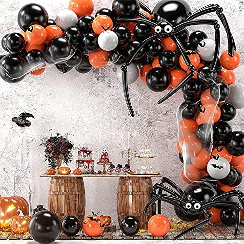 172pcs Spider Orange Black Balloon Garland Kit Halloween Party Decorations Ghost Balloon Party Backdrop - Decotree.co Online Shop
