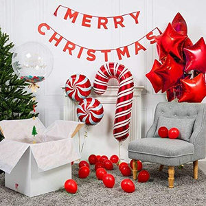 Christmas Balloon Garland Arch kit 172 Pieces with Christmas Red White Candy Balloons Gift Box Balloons Red Star Balloons for Xmas Party Decorations - Decotree.co Online Shop