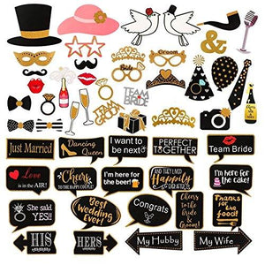 60Pcs Wedding Photo Booth Props Pose Sign Kit, Bachelorette Christmas Holiday Wedding Birthday Party Decoration Supplies - Decotree.co Online Shop