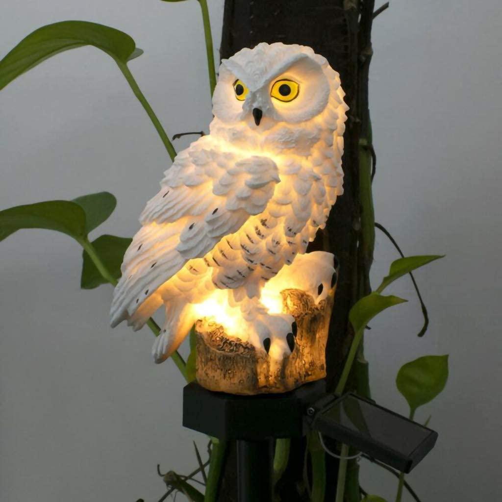 Garden Solar Lights Outdoor Decorative Resin Owl Solar LED Lights with Stake for Garden Lawn Pathway - Decotree.co Online Shop
