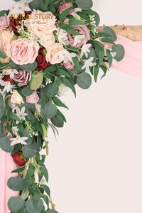 Wedding Arch Floral Swag Set Artificial Arch Flowers Wedding Arch Draping Fabric for Ceremony and Reception - Decotree.co Online Shop
