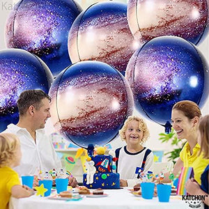 Galaxy Balloons for Galaxy Party Decorations, Galaxy Party Supplies | Large 22 Inch 360 Round Sphere 4D Space Balloons for Galaxy Birthday Party - Decotree.co Online Shop