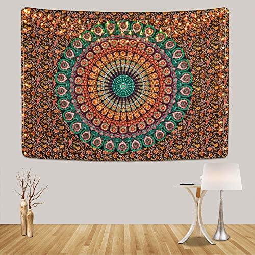 Bohemian Mandala Tapestry Hippie Tapestries Psychedelic Peacock Boho Tapestry Wall Hanging for Bedroom - Decotree.co Online Shop