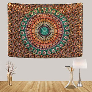 Bohemian Mandala Tapestry Hippie Tapestries Psychedelic Peacock Boho Tapestry Wall Hanging for Bedroom - Decotree.co Online Shop