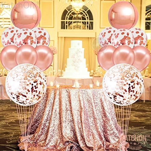 Giant 36 Inch Rose Gold Confetti Balloons - Pack of 21 | Rose Gold Foil Balloons for Rose Gold Balloon Garland Kit | Metallic Rose Gold Balloons for Birthday, Bachelorette, Bridal Shower Decorations - Decotree.co Online Shop