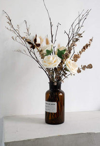 Real Looking Cream Foam Fake Roses with Stems for DIY Wedding Bouquets Bridal Shower Centerpieces Decor - Decotree.co Online Shop
