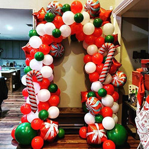 Christmas Balloon Garland Arch kit 172 Pieces with Christmas Red White Candy Balloons Gift Box Balloons Red Star Balloons for Xmas Party Decorations - Decotree.co Online Shop
