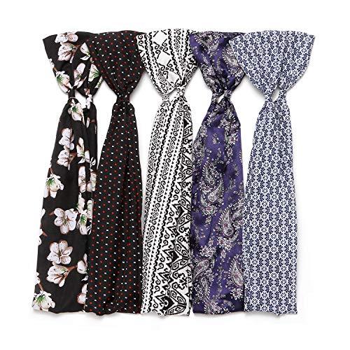 Twist Bow Wired Headbands Scarf Wrap Hair Accessory Hairband (5 Packs) - Decotree.co Online Shop