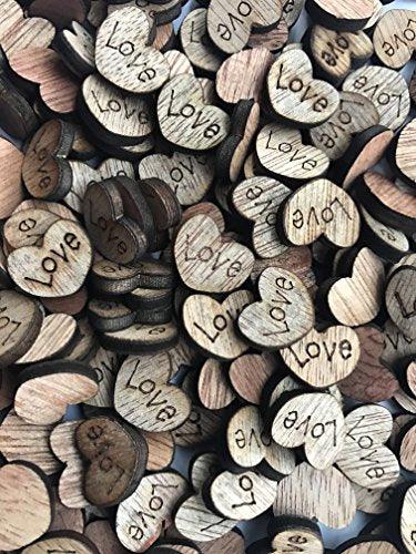 100pcs Rustic Wooden Love Heart Wedding Table Scatter Decoration Crafts Children's DIY Manual Patch - Decotree.co Online Shop