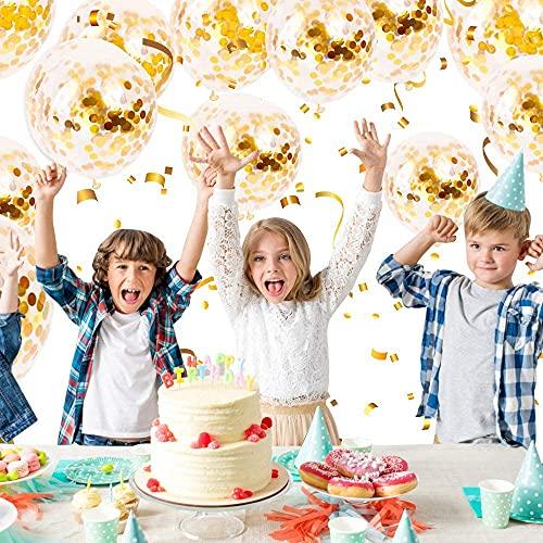 72pcs Gold Confetti Balloons with Gold Confetti Inside, 12 Inches Latex Party Balloons for Birthdays, Weddings - Decotree.co Online Shop