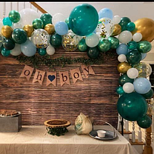 68 Pack Jungle Safari Baby Shower Balloons, 12 Inches Green White Gold Confetti Balloons with 12pcs Palm Leaves - Decotree.co Online Shop