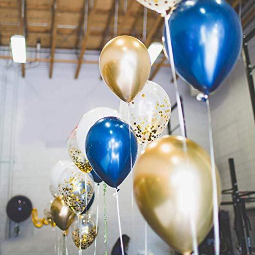 68 Pack Navy Blue Rose Gold Confetti Latex Balloons, 12 inch Birthday Balloons with 65 Feet balloon - Decotree.co Online Shop