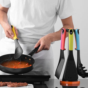 7 Piece Carousel Kitchen Utensil Tool Set With Rotating Storage - Decotree.co Online Shop
