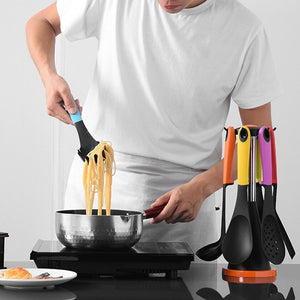 7 Piece Carousel Kitchen Utensil Tool Set With Rotating Storage - Decotree.co Online Shop