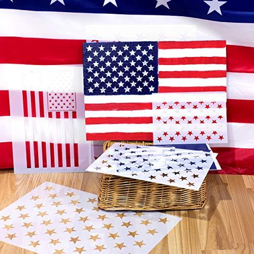 7 Pieces American Flag 50 Stars Stencil Template for Painting on Wood, Fabric, Paper, Airbrush - Decotree.co Online Shop