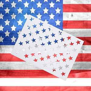 7 Pieces American Flag 50 Stars Stencil Template for Painting on Wood, Fabric, Paper, Airbrush - Decotree.co Online Shop