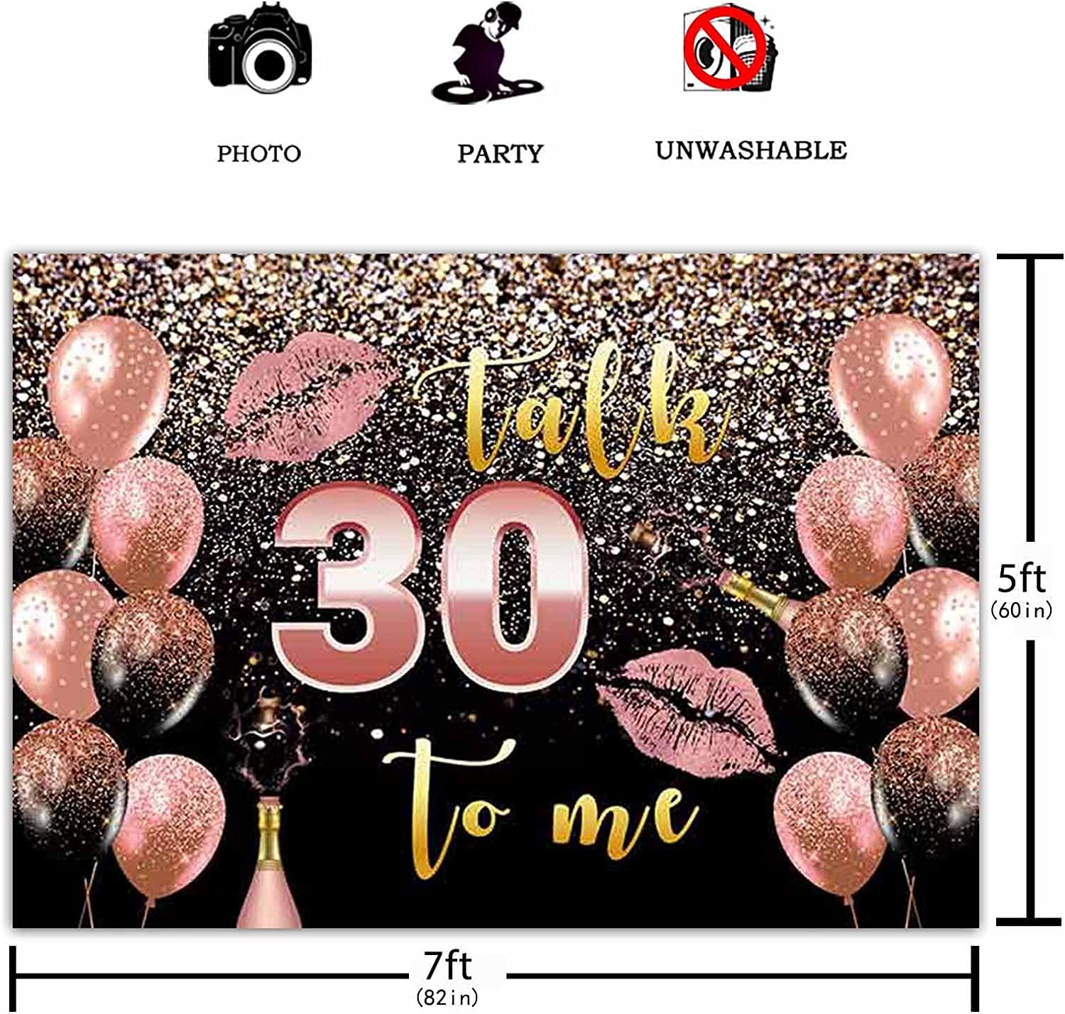 30th Birthday Party Backdrop Talk Thirty to me Rose Gold Women Girls Bday Background - Decotree.co Online Shop