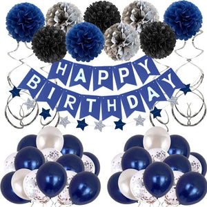 Birthday Decorations Men Blue Birthday Party Decorations for Men Women Boys - Decotree.co Online Shop