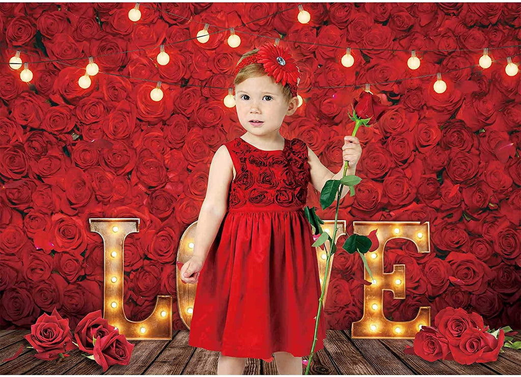 7x5FT Love Red Rose Backdrop Valentine's Day Flower Background Photography Prop Photobooth Gift - Decotree.co Online Shop