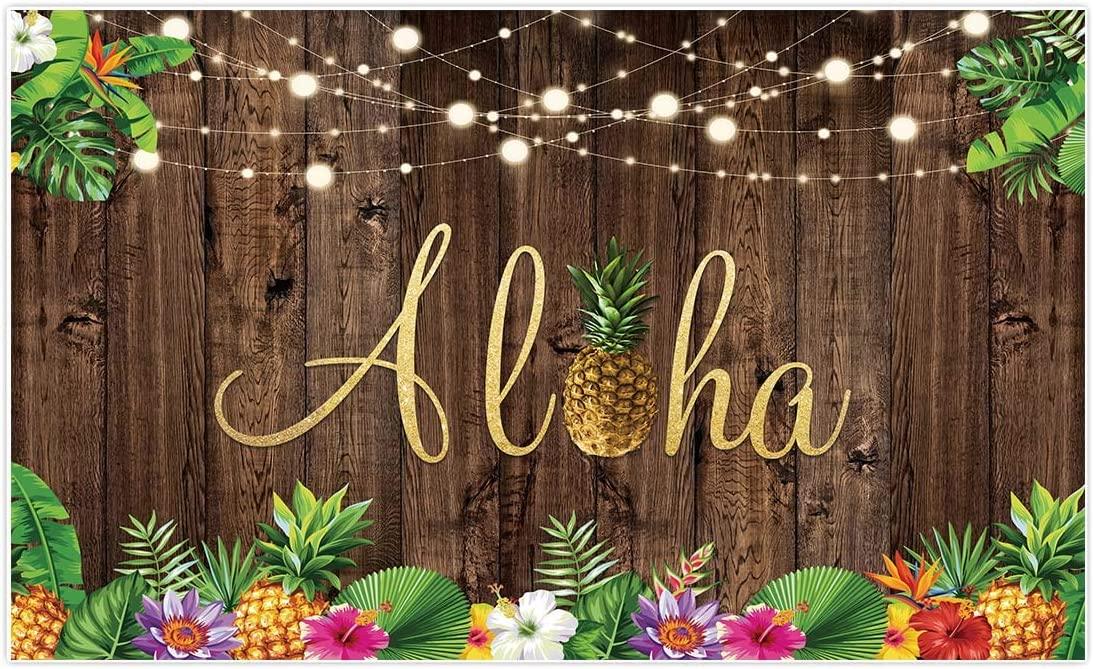 5x3ft Aloha Rustic Wooden Backdrop for Summer Tropical Hawaiian Beach Party Photography Background - Decotree.co Online Shop