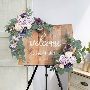 Artificial Flower Swag Set of 2 Wedding Welcome Sign Decorations Wedding Arch Flowers Garland - Decotree.co Online Shop