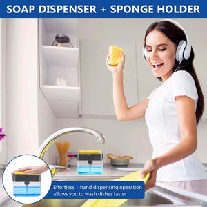 Soap Pump Dispenser and Sponge Holder for Kitchen Sink Dish Washing Soap Dispenser - Decotree.co Online Shop