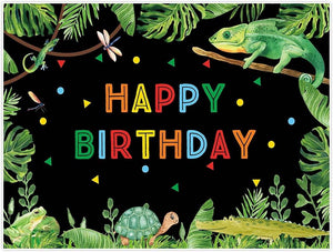 82" x 59" Reptile Swamp Birthday Backdrop Child Jungle Photography Background Wild One Party Banner - Decotree.co Online Shop