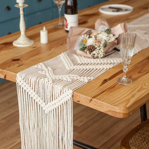 110 Inches Boho Macrame Table Runner Woven Wedding Table Decor - Decotree.co Online Shop