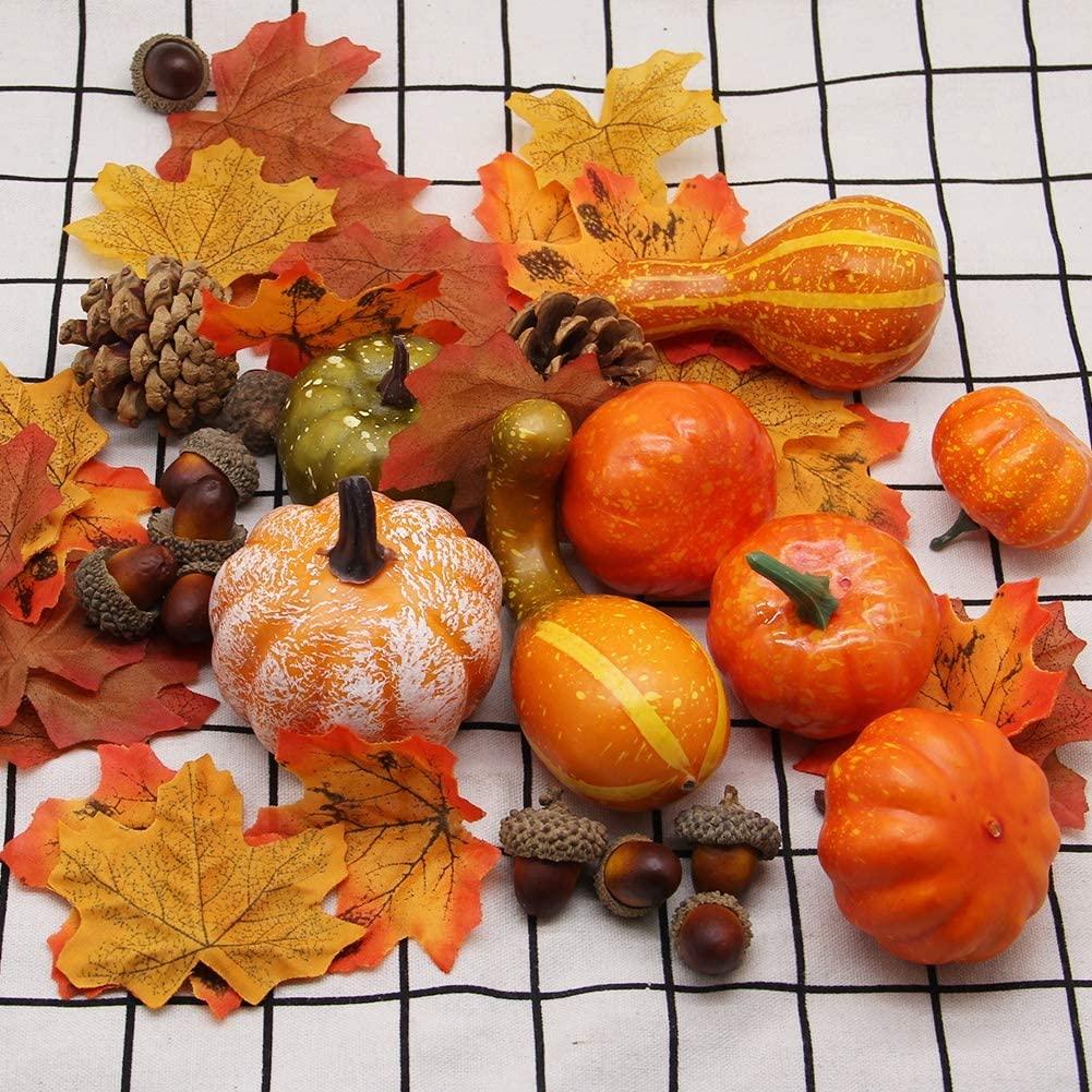 Thanksgiving Artificial Pumpkins Home Decoration Set, Mixture of 50 Harvest Decoration - Decotree.co Online Shop