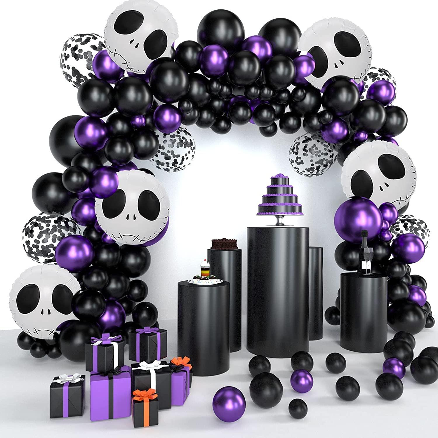 145PCS Nightmare Before Christmas Halloween Decorations Black Purple Balloon Garland - Decotree.co Online Shop