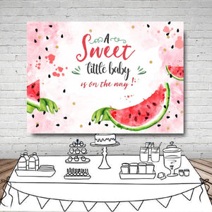 Pink Watermelon Baby Shower Backdrop Summer One in A Melon Watercolor Watermelon Theme Photography Background - Decotree.co Online Shop