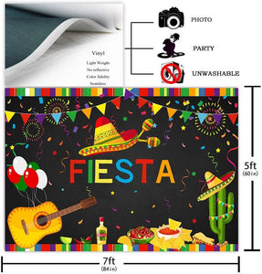 Fiesta Birthday Backdrop Mexican Fiesta Themed 1st Birthday Photo Booth Background 7x5ft - Decotree.co Online Shop