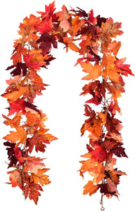 2Pcs Fall Garland Maple Leaf, 5.9Ft/Piece 7 Colors Hanging Vine Garland for Holidays - Decotree.co Online Shop