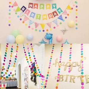 5pcs Colorful Paper Garland Circle Dots Party Hanging Rainbow Decorations for Birthday Wedding, Baby Shower - Decotree.co Online Shop